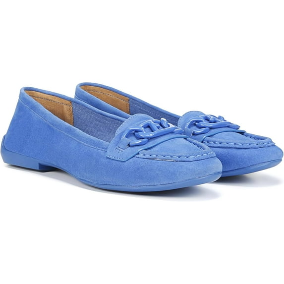 Franco Sarto Women's Farah Slip on Casual Loafer Flats Blue Suede 7M