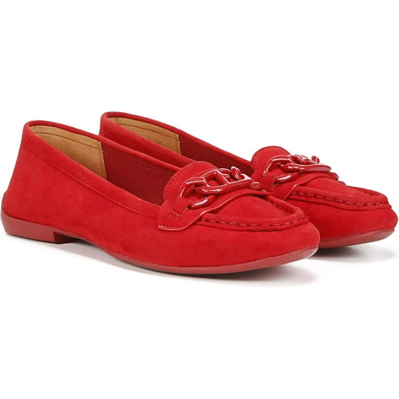 Franco Sarto Women's Farah Slip on Casual Loafer Flats Cherry Red Suede 5M