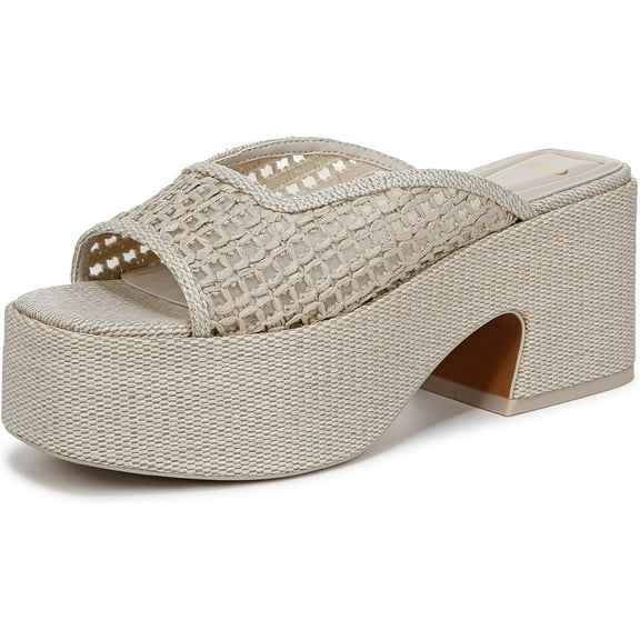 Franco Sarto Women's Fernanda Platform Slide Sandal Ivory White 6.5M