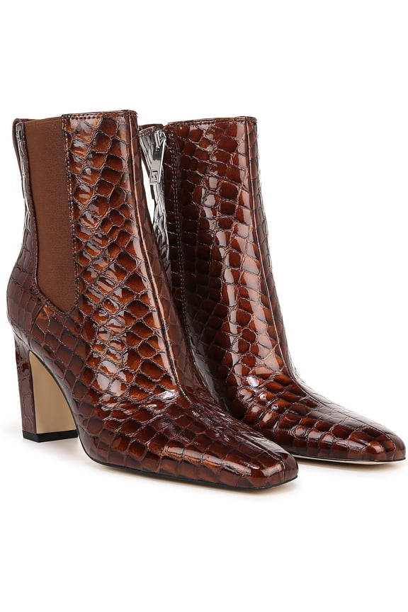 Women's Flexa Bliss Ankle Boot Brown Croc Print Leather 11M