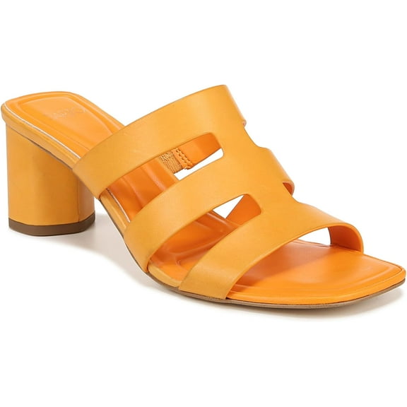 Franco Sarto Women's Flexa Carly Heeled Slide Sandal Orange Leather 9M