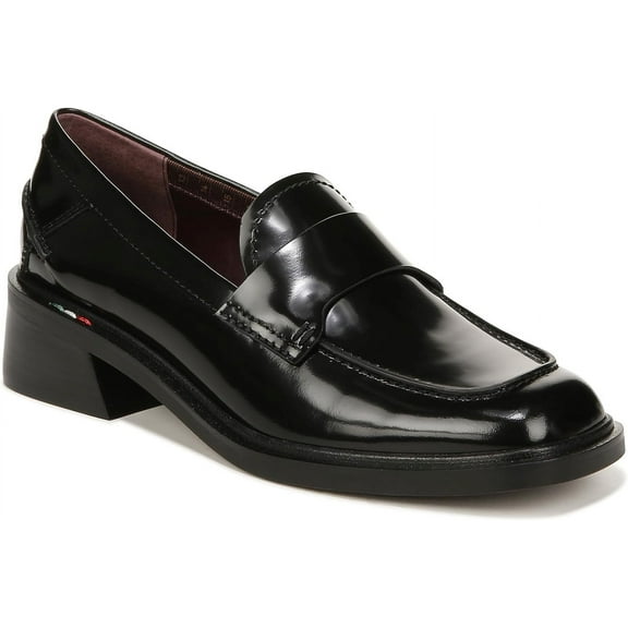 Franco Sarto Women's Gabriella Round Toe Loafer Black Leather 6M