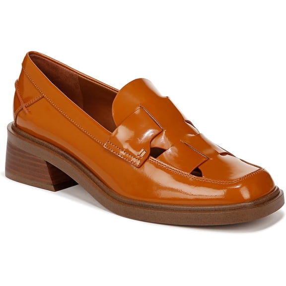 Franco Sarto Women's Gene Cut Out Heeled Loafer Brown Leather 10M