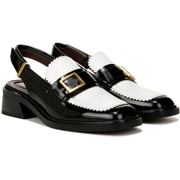 Franco Sarto Women's Gianna Slingback Loafers Black/White 5.5M