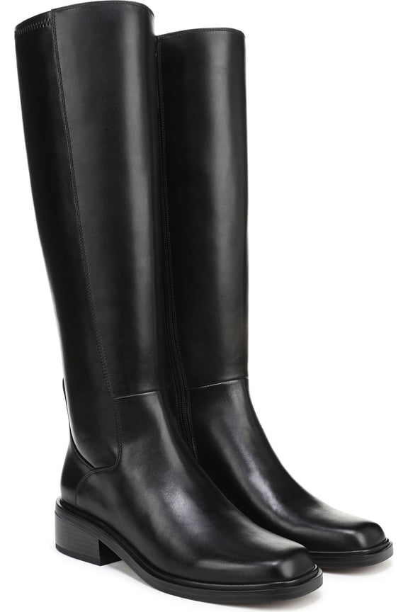 Women's Gisella Knee High Boot Black Leather Wide Calf 9.5M