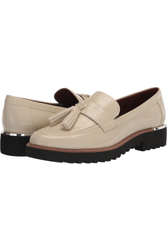 Women's L-Carolynn Lug Sole Loafers Putty White Patent 9M