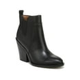 thumbnail image 1 of FRANCO SARTO Womens Black Back Pull-Tab Goring Padded Gamble Round Toe Block Heel Zip-Up Leather Booties 6.5 M, 1 of 5