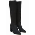 thumbnail image 1 of Franco Sarto Women's L-Katherine Pointed Toe Knee High Boots Black Suede Wide Calf 6M, 1 of 5