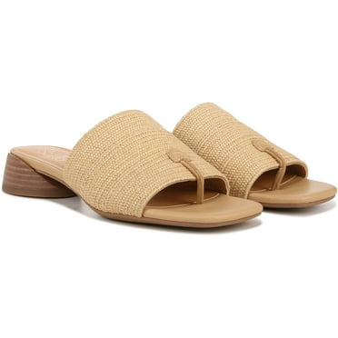 Franco Sarto Women's Loran Slide Sandal Natural Beige Raffia 6M