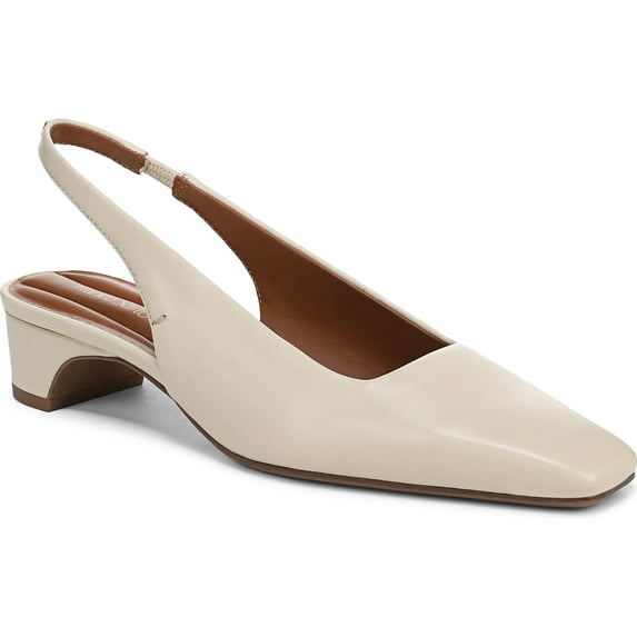 Franco Sarto Women's Lyanna Slingback Pump Ivory White Leather 9M
