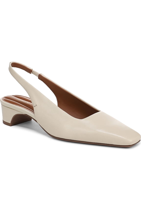 Women's Lyanna Slingback Pump Ivory White Leather 9M