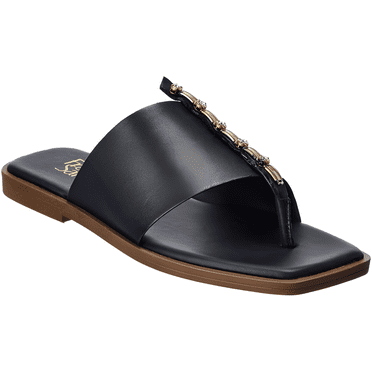 Franco Sarto Women's Megs Rhinestone Slide Sandal Black 6.5M