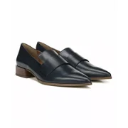 Franco Sarto Women's Nebby Blue Pointed Toe Stacked Block Heel Slip-On Loafers, Size 11 M