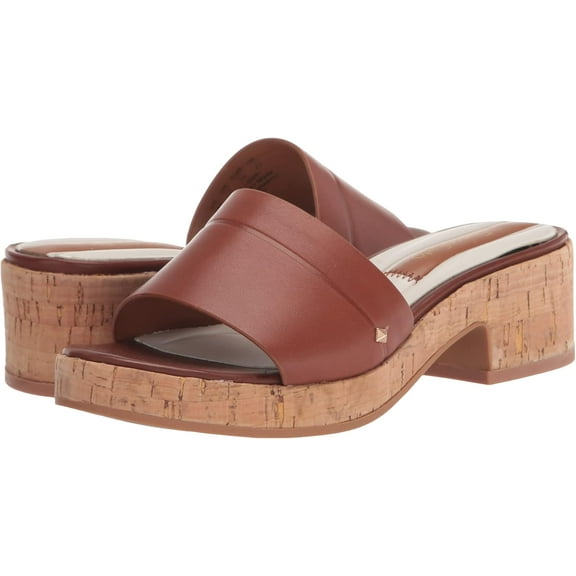 Franco Sarto Women's Pony Block Heel Slide Sandal Scotch 7.5M
