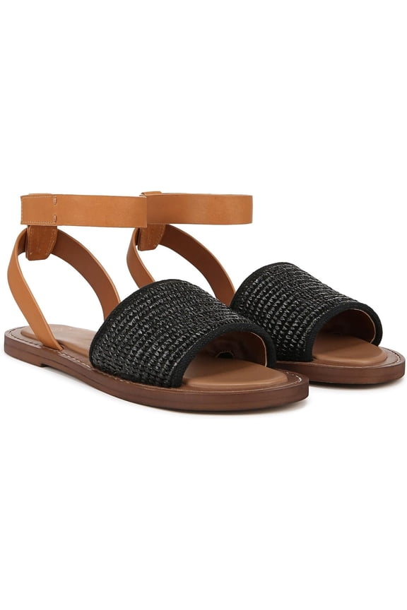 Women's Rosa Ankle Strap Flat Sandal Black/Brown 5M