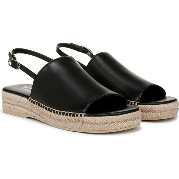 Franco Sarto Women's Rune Slingback Sandal Black Leather 8M