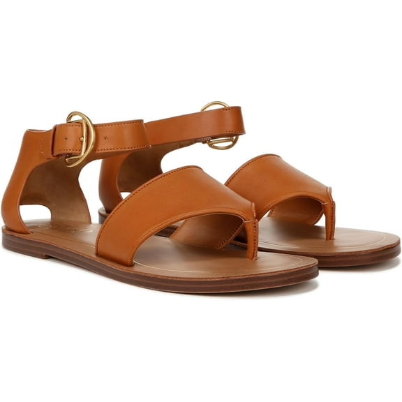 Franco Sarto Women's Ruth Ankle Strap Sandal Tan Brown Smooth 7M