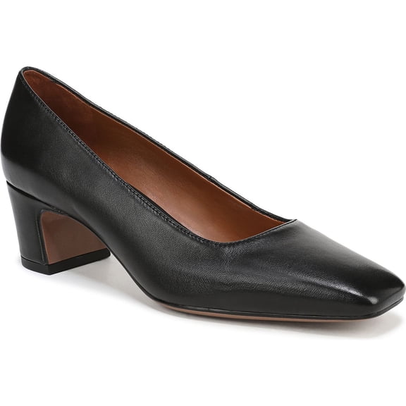 Franco Sarto Women's Salino Square Toe Pump Black Leather 10M