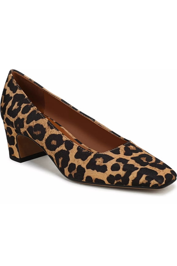 Women's Salino Square Toe Pump Camel Leopard Print 8M