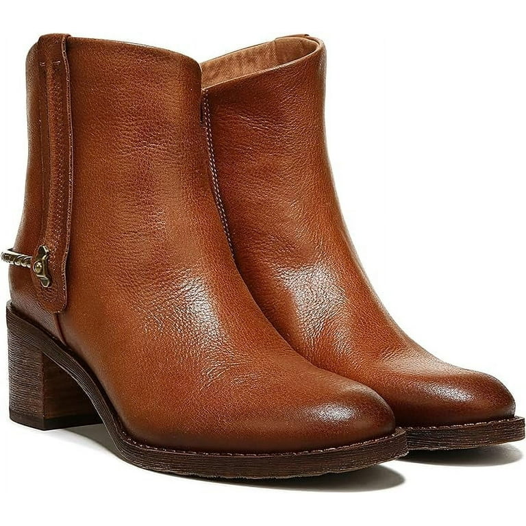 Franco Sarto Women's Sandy Block Heel Round Toe Side-Zip Ankle