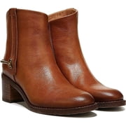 Franco Sarto Women's Sandy Block Heel Round Toe Side-Zip Ankle Boots, Cognac Brown, Size 5.5 M