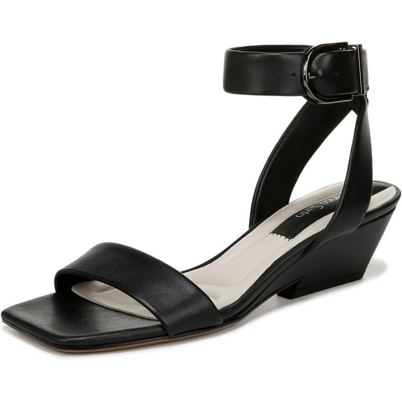 Franco Sarto Women's Savini Heeled Sandal Black Leather 8M
