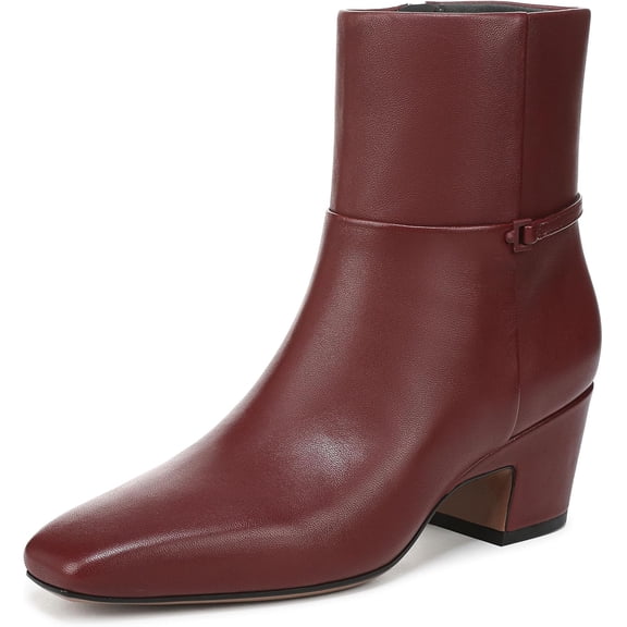 Franco Sarto Women's Saydie Ankle Boot Bordo Red Leather 7.5M