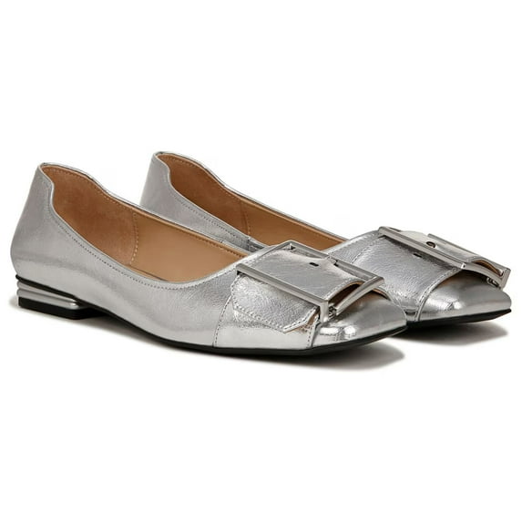 Franco Sarto Women's Tahlia Ballet Flat Dark Silver 8.5M