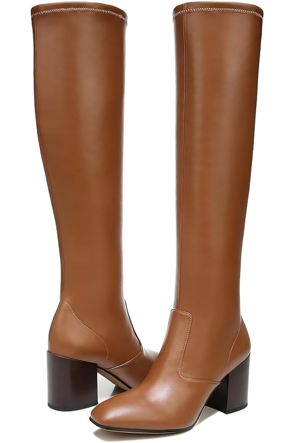 Women's Talfer Knee High Boot Saddle Brown Wide Calf 7.5M