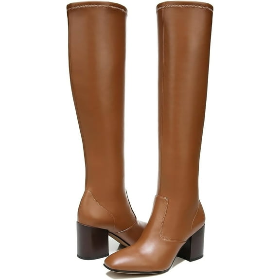 Franco Sarto Women's Talfer Knee High Boot Saddle Brown Wide Calf 9M
