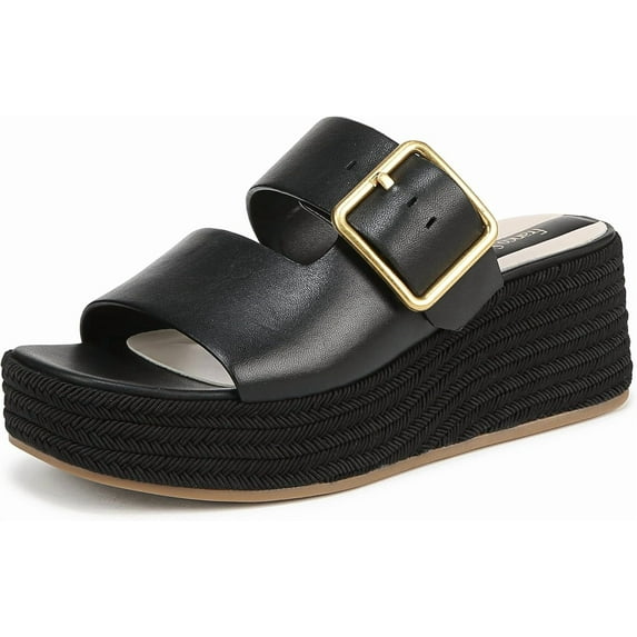 Franco Sarto Women's Taziana Espadrille Platform Slide Sandal Black 11M