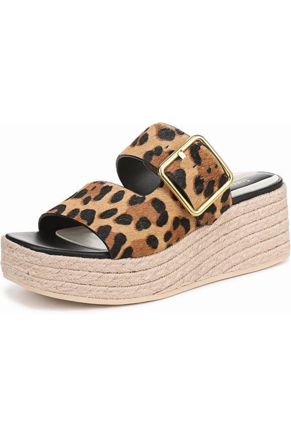 Women's Taziana Espadrille Platform Slide Sandal Leopard Print 6M