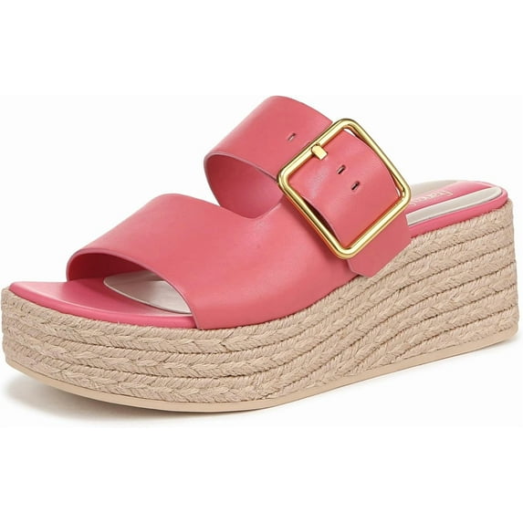 Franco Sarto Women's Taziana Espadrille Platform Slide Sandal Strawberry Pink 10M