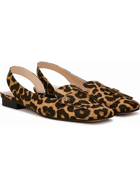 Women’s Teagan Slingback Ballet Flats Leopard Print Fabric 6M