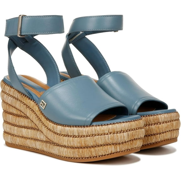 Franco Sarto Women's Toni Espadrille Wedge Sandals Denim Blue 8.5M