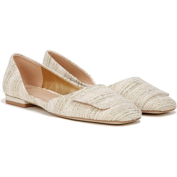 Franco Sarto Women's Tracy Square Toe Ballet Flat Oro Gold 7M