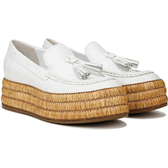 Franco Sarto Women's Tremont Espadrille Tassel Loafer Bright White 9.5M