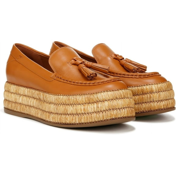 Franco Sarto Women's Tremont Espadrille Tassel Loafer Tan Brown 11M