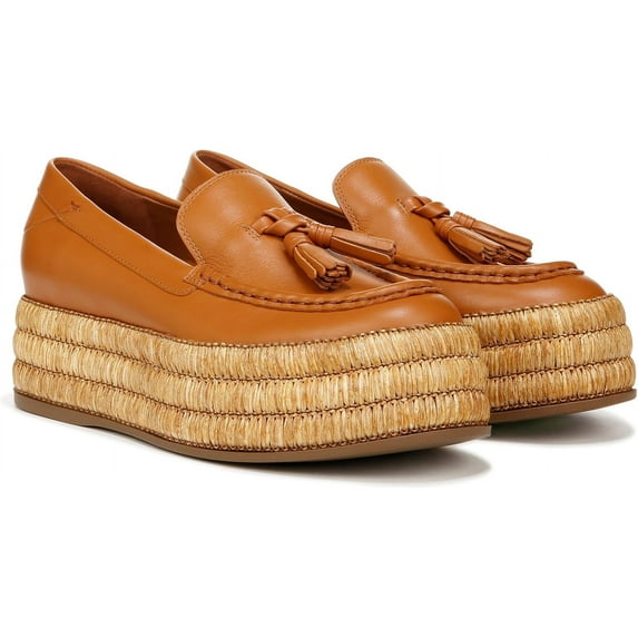 Franco Sarto Women's Tremont Espadrille Tassel Loafer Tan Brown 5M