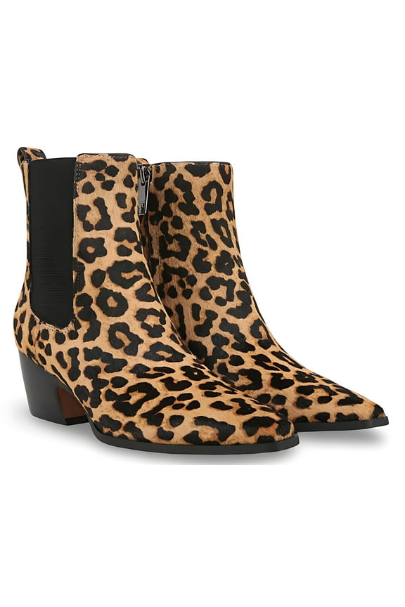 Women's Vianca Ankle Boot Leopard Brahma Hair Leather 9M