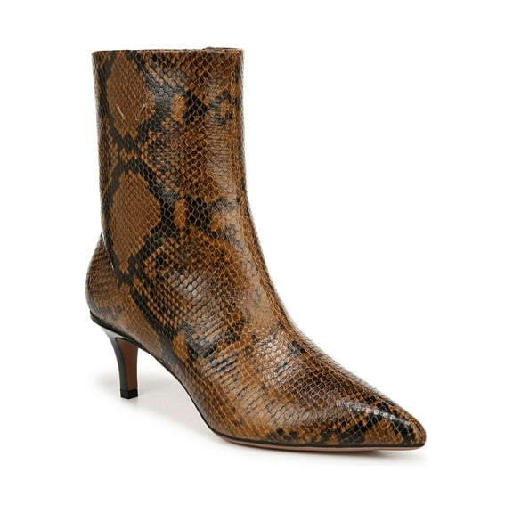 Franco Sarto Womens Anna Western Classic Ankle Boot Woodland Taupe Snake Leather 6.5 M