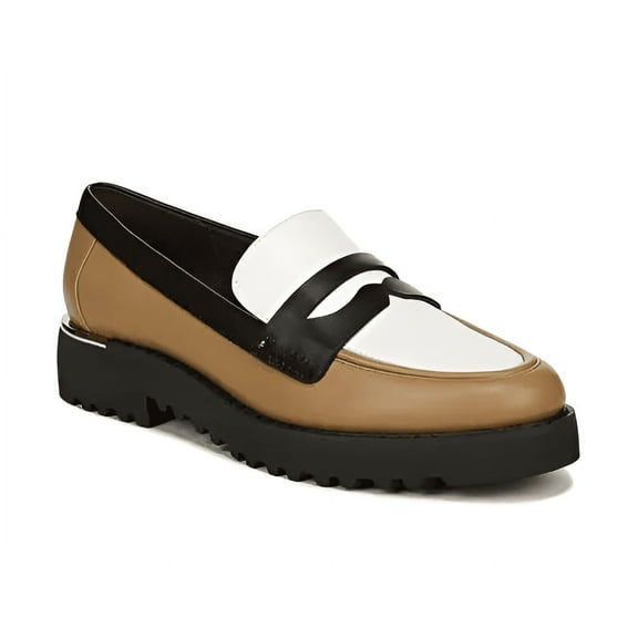 Franco Sarto Womens Camrynn Lug Sole Loafers Tan Multi 5.5M