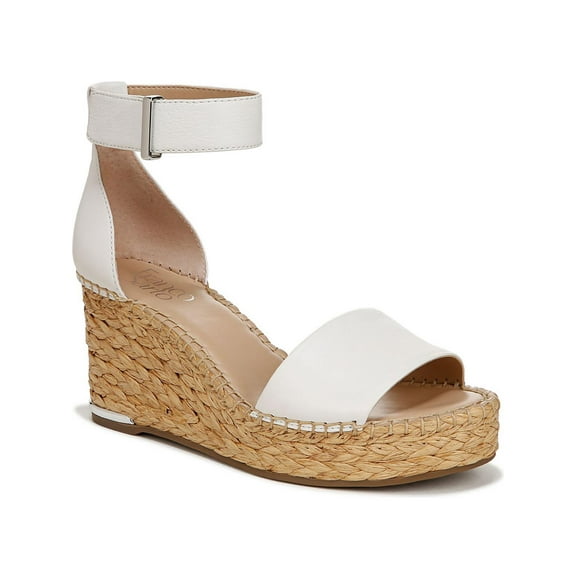 Franco Sarto Womens Clemens Jute Wrapped Espadrille Wedge Sandals White Smooth 9.5M