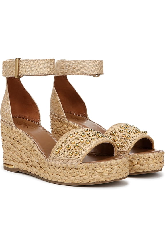Womens Clemens Raffia Espadrille Wedge Sandals Natural Beige Raffia 6.5M