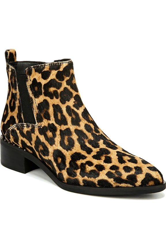 Womens Domingo Calf Hair Pointed Toe Booties