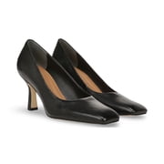 Franco Sarto Womens Flexa Aela Square Toe Pump Black Leather 11M
