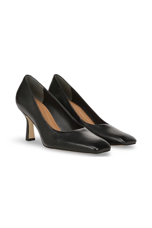 Womens Flexa Aela Square Toe Pump Black Leather 11M