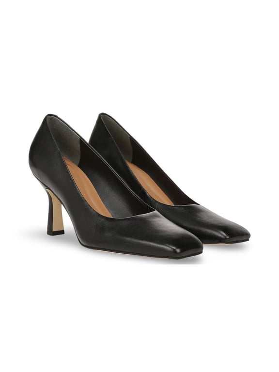 Womens Flexa Aela Square Toe Pump Black Leather 8.5M