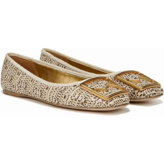 Franco Sarto Womens Flexa Amaya 6 Ballet Flat Beige Raffia 8.5M