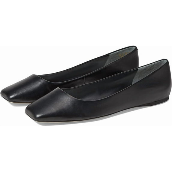 Franco Sarto Womens Flexa Amaya Square Toe Ballet Flat Black Leather 5.5M
